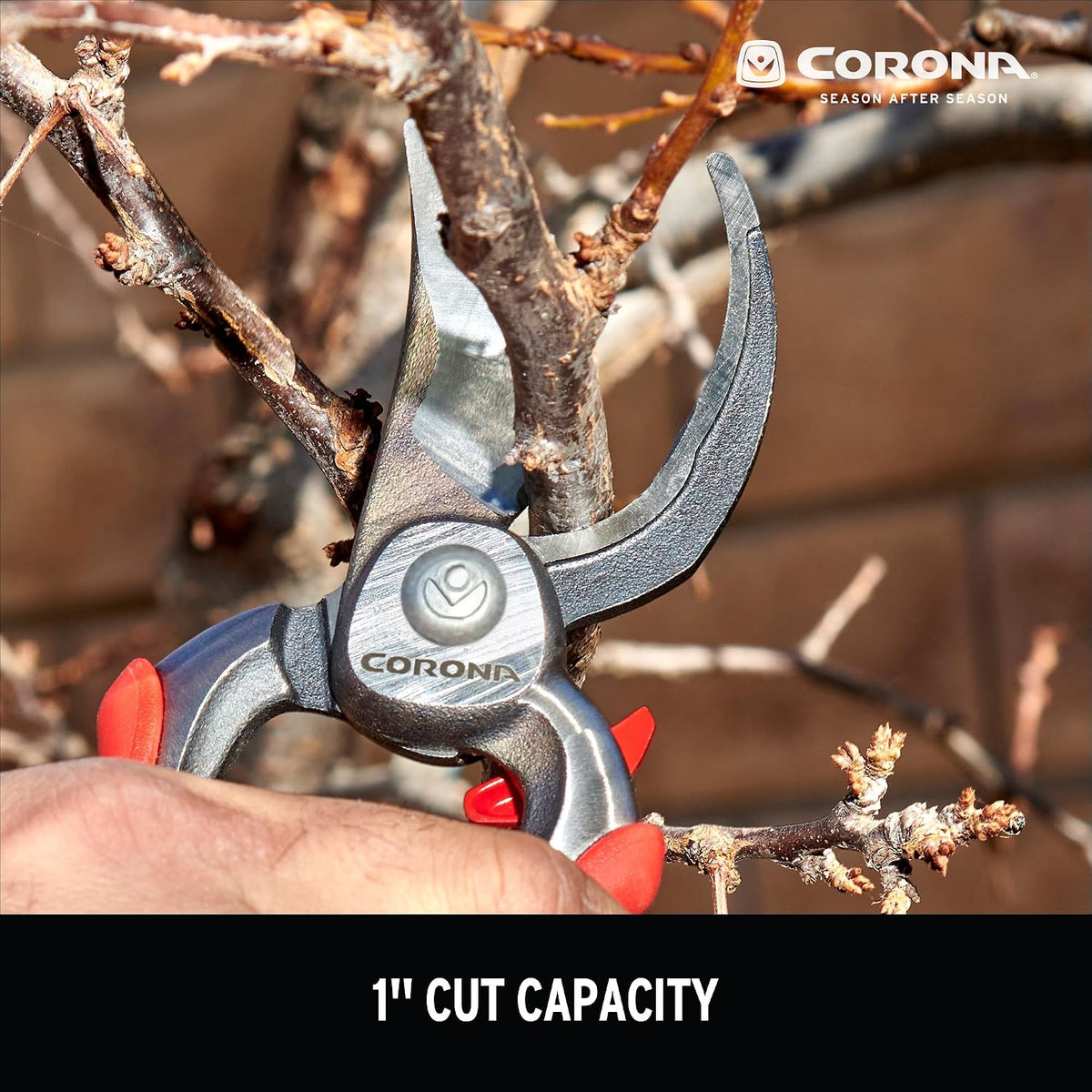 DualCUT Forged Steel Bypass Hand Pruner – 1″ Cutting Capacity Garden Pruning Shears for Branch & Stem Cutting
