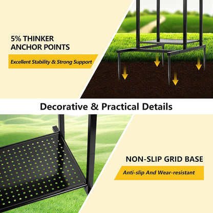 3-in-1 Garden Hose Holder with Tool Organizer