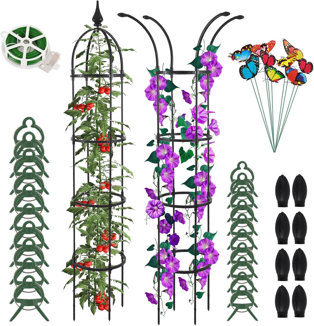 2Pack 6.6ft Obelisk Trellis for Climbing Plants Outdoor Indoor