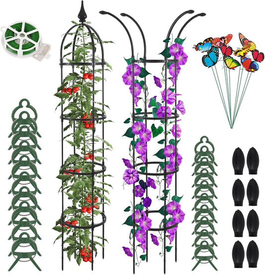 2Pack 6.6ft Obelisk Trellis for Climbing Plants Outdoor Indoor