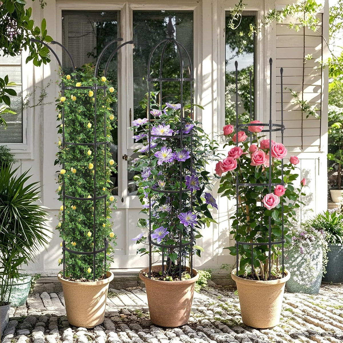 2Pack 6.6ft Obelisk Trellis for Climbing Plants Outdoor Indoor
