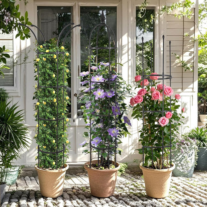 2Pack 6.6ft Obelisk Trellis for Climbing Plants Outdoor Indoor