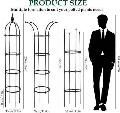 2Pack 6.6ft Obelisk Trellis for Climbing Plants Outdoor Indoor