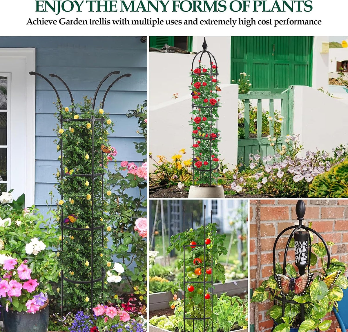 2Pack 6.6ft Obelisk Trellis for Climbing Plants Outdoor Indoor