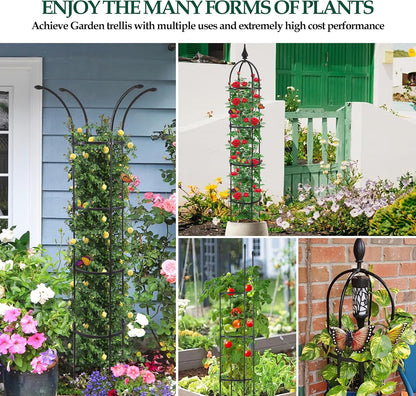 2Pack 6.6ft Obelisk Trellis for Climbing Plants Outdoor Indoor