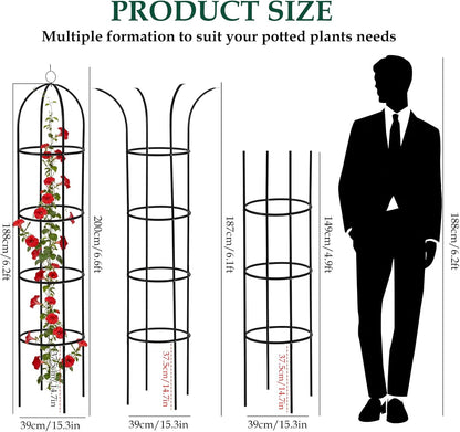 2Pack 6.6ft Obelisk Trellis for Climbing Plants Outdoor Indoor