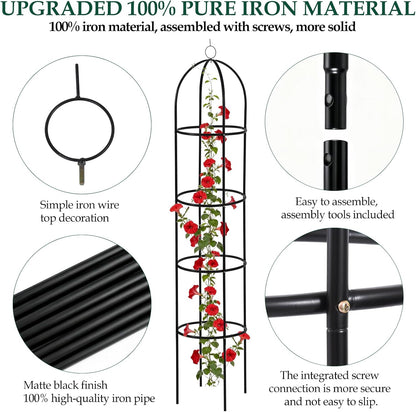 2Pack 6.6ft Obelisk Trellis for Climbing Plants Outdoor Indoor