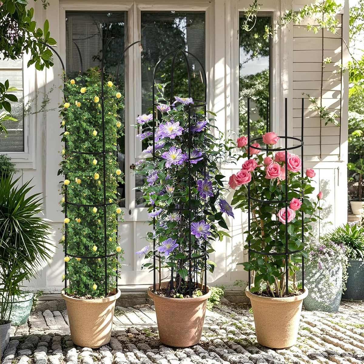 2Pack 6.6ft Obelisk Trellis for Climbing Plants Outdoor Indoor