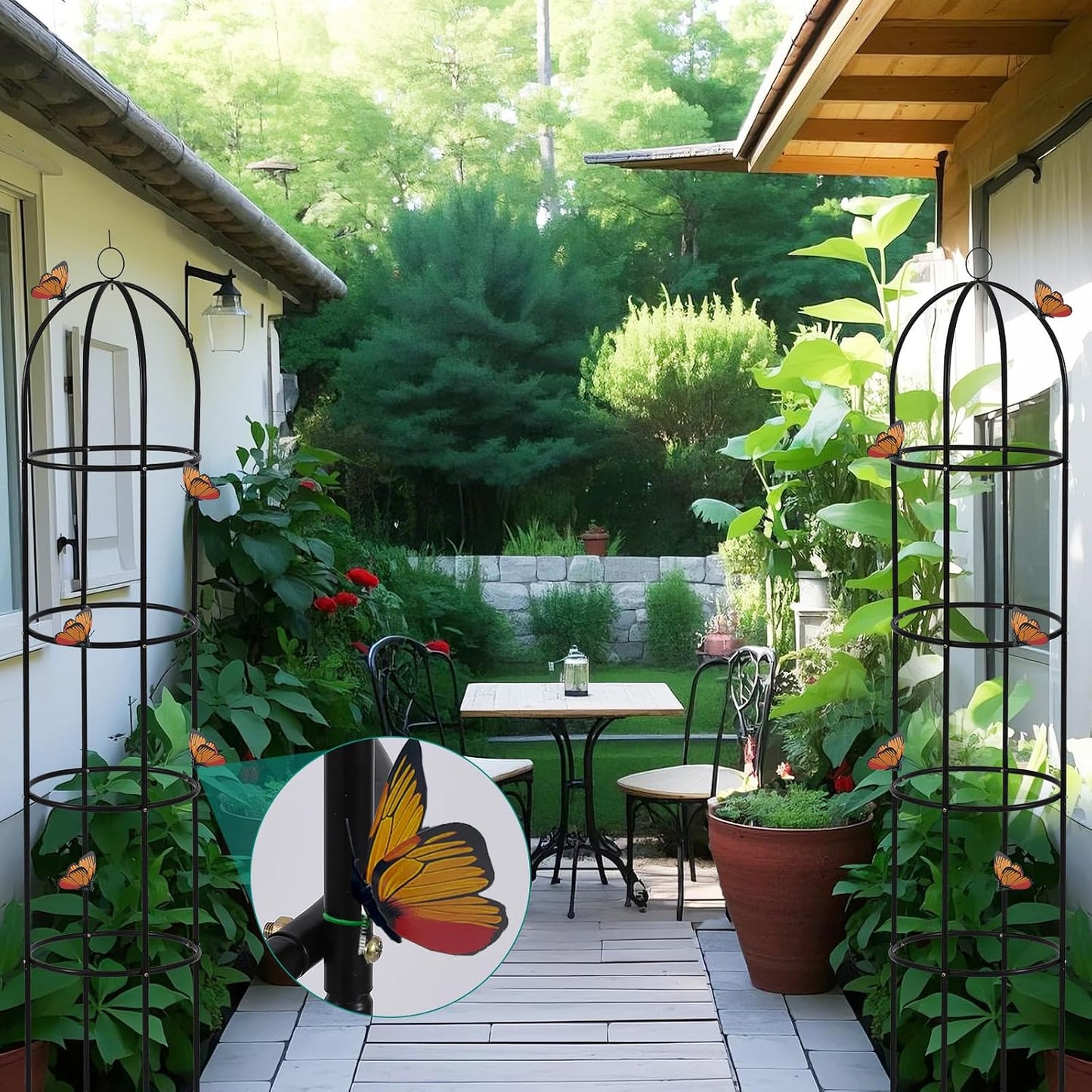 2Pack 6.6ft Obelisk Trellis for Climbing Plants Outdoor Indoor