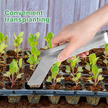 2 Pcs Seedling Transplant Tongs- 6.7 Inch Stainless Steel Gardening Plants Transplant Tongs- Seedling Remove Transplant Pliers for Reducing Root Damage