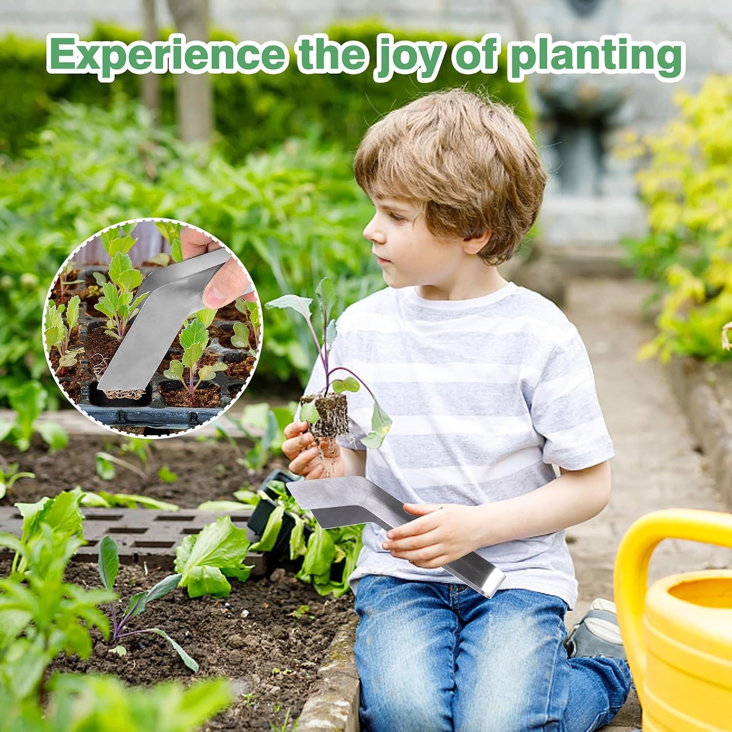 2 Pcs Seedling Transplant Tongs- 6.7 Inch Stainless Steel Gardening Plants Transplant Tongs- Seedling Remove Transplant Pliers for Reducing Root Damage