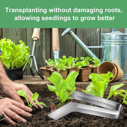 2 Pcs Seedling Transplant Tongs- 6.7 Inch Stainless Steel Gardening Plants Transplant Tongs- Seedling Remove Transplant Pliers for Reducing Root Damage