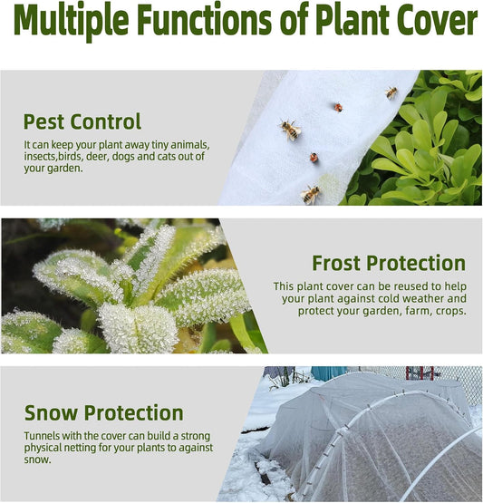10x50ft Plant Covers Freeze Protection- Frost Cloth Blanket Floating Row Cover for Winter 0.9 oz/yd