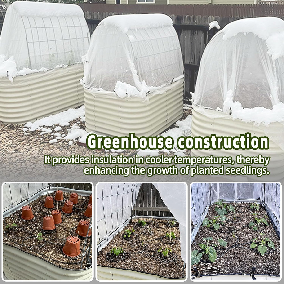 10x50ft Plant Covers Freeze Protection- Frost Cloth Blanket Floating Row Cover for Winter 0.9 oz/yd