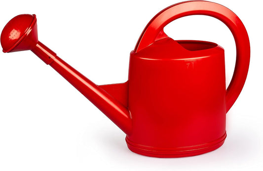Durable Swiss Watering Can with UV Protection, Ergonomic Handle for Indoor/Outdoor Gardening, Made in Switzerland (7 Liter, Red)