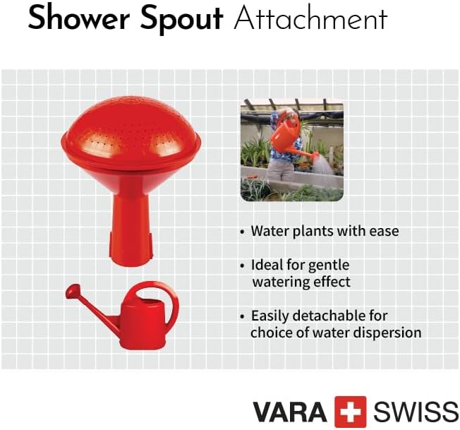 Durable Swiss Watering Can with UV Protection, Ergonomic Handle for Indoor/Outdoor Gardening, Made in Switzerland (7 Liter, Red)