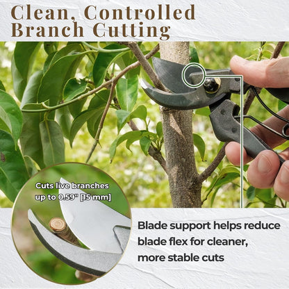 Japanese Pruning Shears, Bypass Garden Pruner 7.9", Made in Japan