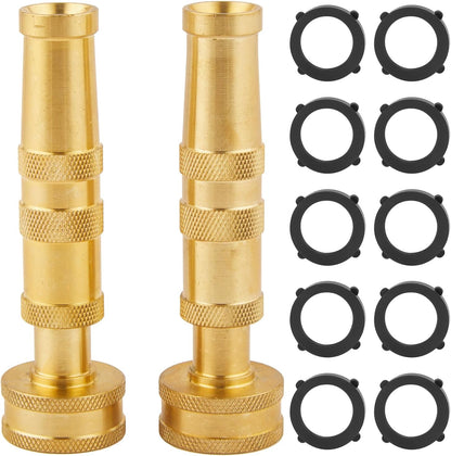 Heavy Duty Brass Hose Nozzle-4'' Adjustable Twist Garden Hose Nozzles