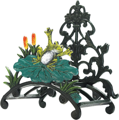 Cast Iron Heavy Duty Garden Hose Holder - Decorative Hand-Painted Sunflower Wall Mounted Water Hose Hanger - Wall Decoration Hanging Hose Rack - Hose Reel Storage Butler - Metal Hose Stand