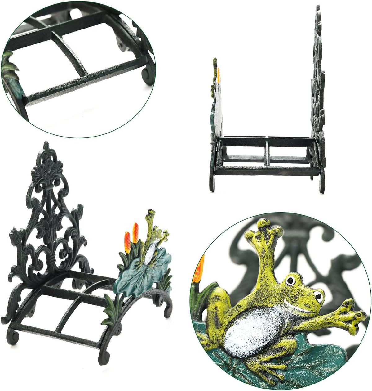 Cast Iron Heavy Duty Garden Hose Holder - Decorative Hand-Painted Sunflower Wall Mounted Water Hose Hanger - Wall Decoration Hanging Hose Rack - Hose Reel Storage Butler - Metal Hose Stand