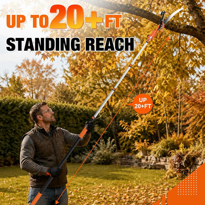 26FT Reach Tree Trimmer, Manual Pole Saw with 5-20FT Extension Pole, Tree Pruner Extendable for High Tree Branch Trimming Pruning Cutting