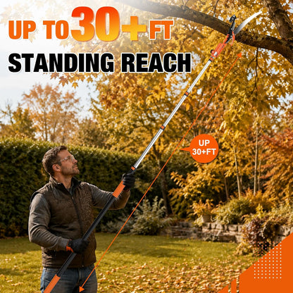 26FT Reach Tree Trimmer, Manual Pole Saw with 5-20FT Extension Pole, Tree Pruner Extendable for High Tree Branch Trimming Pruning Cutting