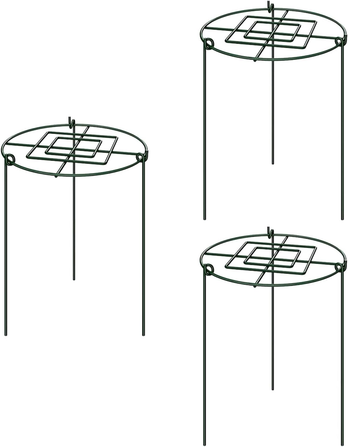 3X Peony Support Cage Stakes Climbing Trellis Plant Support Rings for Tall Plants Hydrangea Lupin Flopping Flowers Rudbeckia, 30x60cm