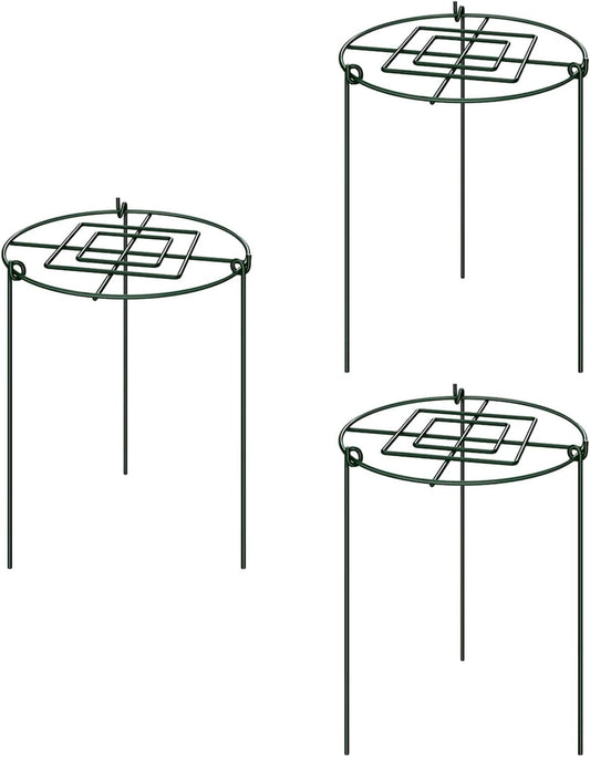 3X Peony Support Cage Stakes Climbing Trellis Plant Support Rings for Tall Plants Hydrangea Lupin Flopping Flowers Rudbeckia, 30x60cm