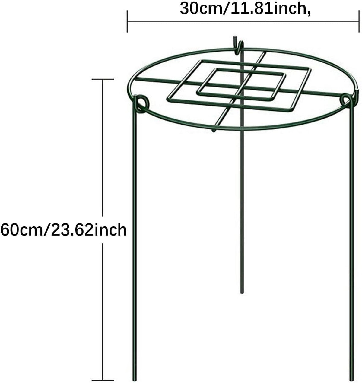 3X Peony Support Cage Stakes Climbing Trellis Plant Support Rings for Tall Plants Hydrangea Lupin Flopping Flowers Rudbeckia, 30x60cm