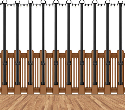 6 Pack String Light Poles, Outdoor String Light Pole 10 ft Forked Metal Light Pole with Adjustable Outdoor Light Stand, Deck, Backyard, Garden, Wedding, Rustproof and Sturdy with Hooks.