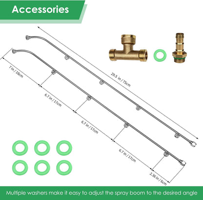 10 Nozzles Metal Sprayer Boom Wand with 3/8 Inch Brass Barb, Spray Wand, Up To 55.1 Inches Long, Suitable For Watering Large Areas In Gardens, Farms