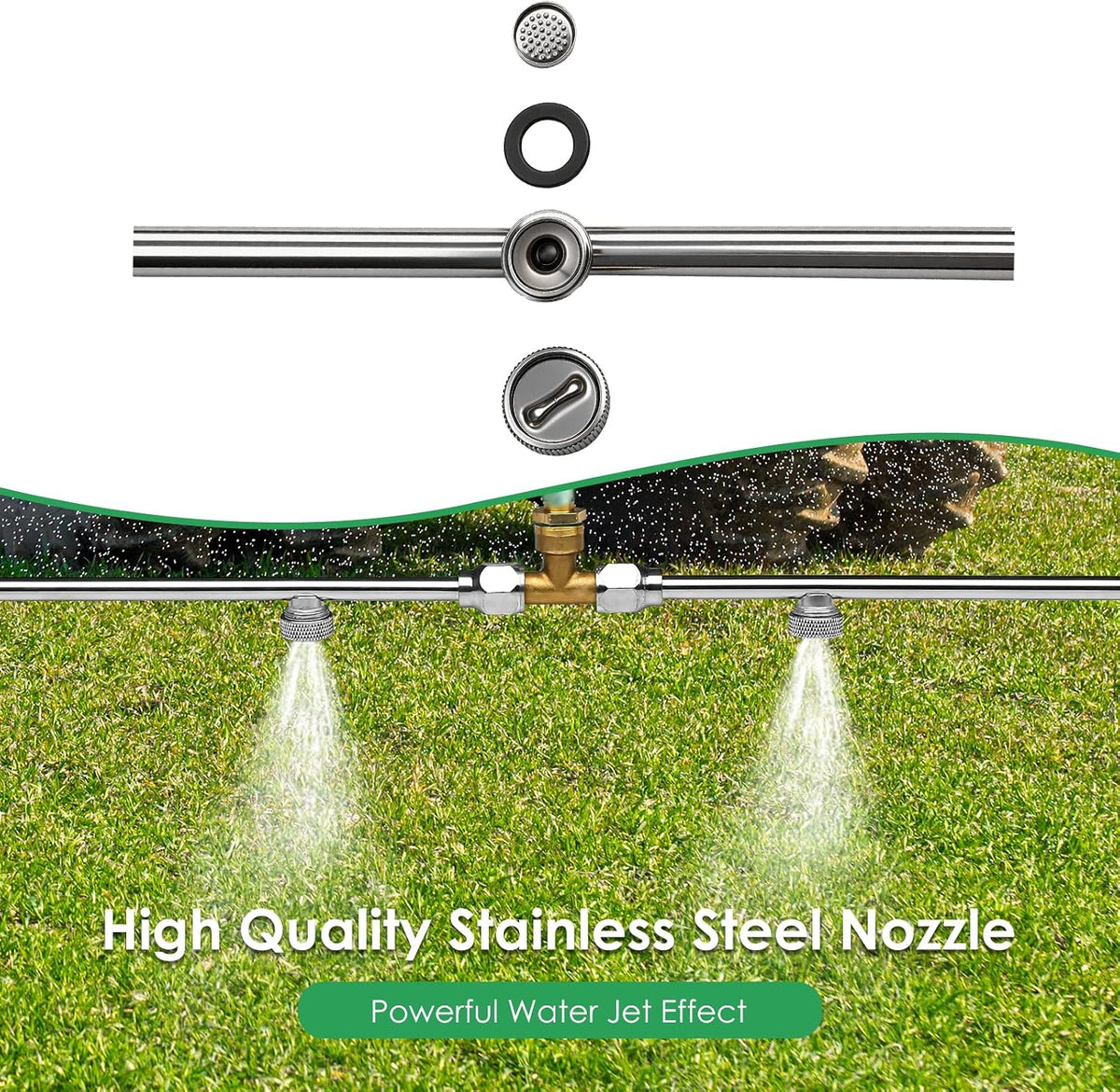10 Nozzles Metal Sprayer Boom Wand with 3/8 Inch Brass Barb, Spray Wand, Up To 55.1 Inches Long, Suitable For Watering Large Areas In Gardens, Farms