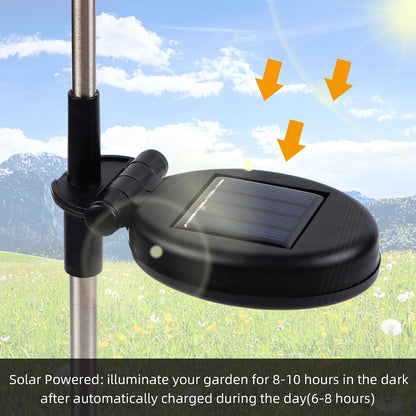 6 Pack Solar Garden Stake Lights Outdoor, Solar Butterfly Figurine Lights, Multi-Color Changing LED Landscape Lighting, Sparkling Star Flower Hummingbird Dragonfly Bee for Patio Yard Pathway