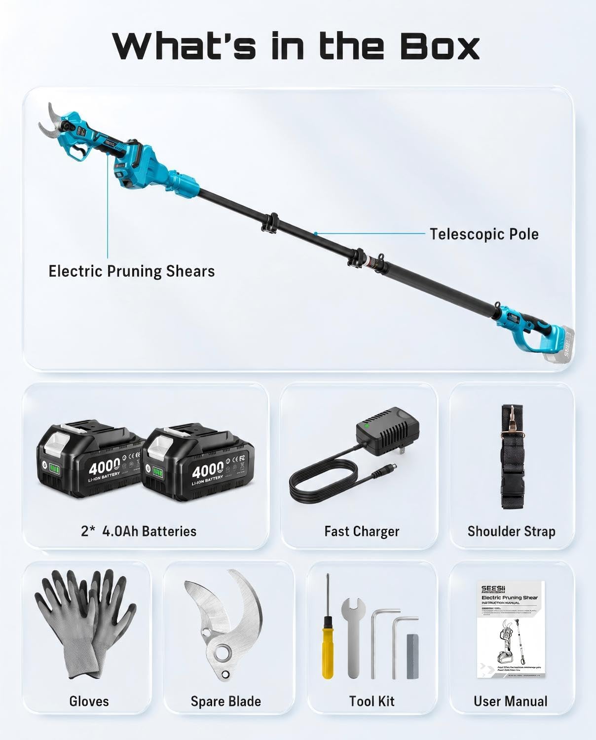 Electric Pruning Shears, 1.4" Cutting Cordless Pruner for Gardening