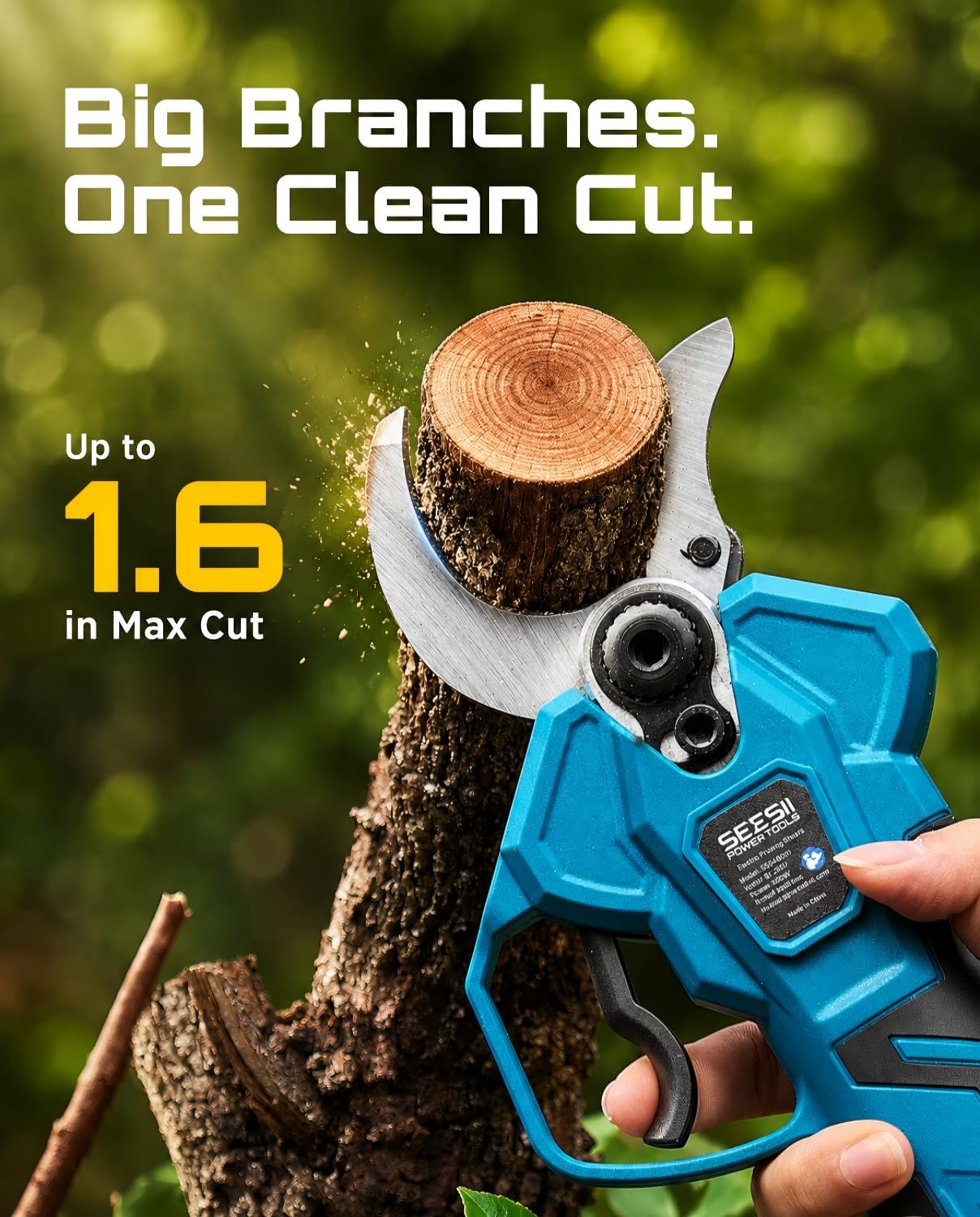 Electric Pruning Shears, 1.4" Cutting Cordless Pruner for Gardening