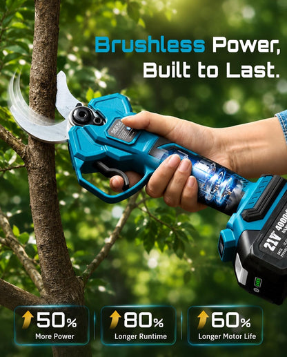 Electric Pruning Shears, 1.4" Cutting Cordless Pruner for Gardening