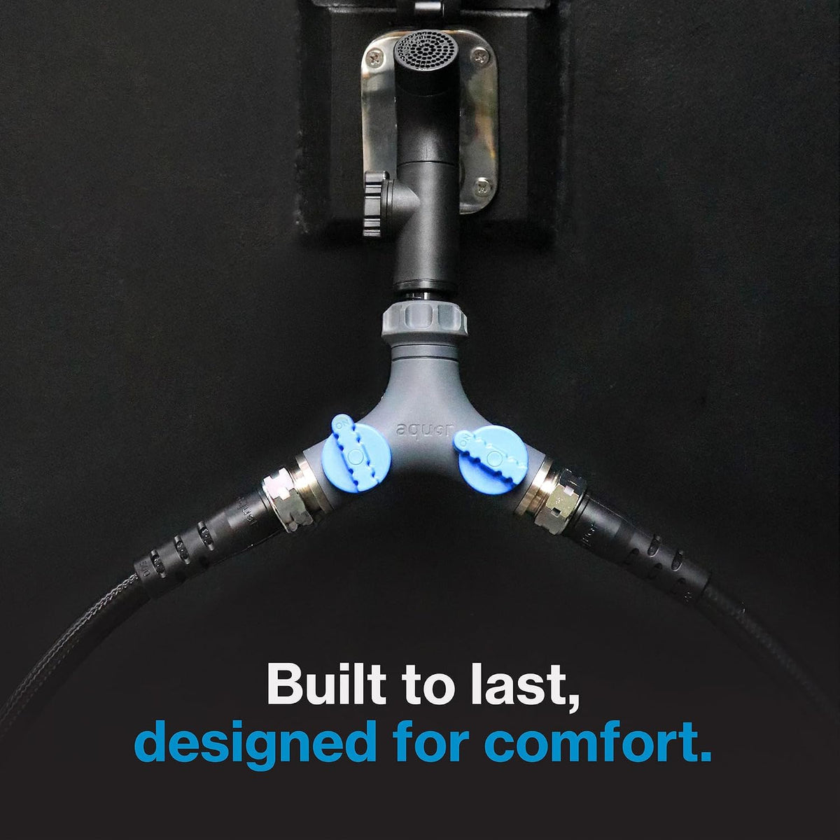 Aquor Garden Hose Y-Splitter – 2 Way Garden Hose Y Connector with Shut-Off Valves – Heavy-Duty, High-Flow, Leak-Free, UV & Corrosion Resistant, Fits Standard Outdoor Faucets 3/4 inch GHT