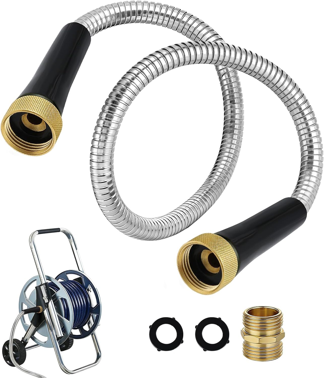 3ft Female to Female Short Garden Hose with Brass Fittings