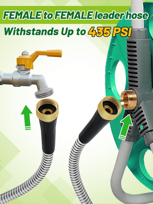 3ft Female to Female Short Garden Hose with Brass Fittings