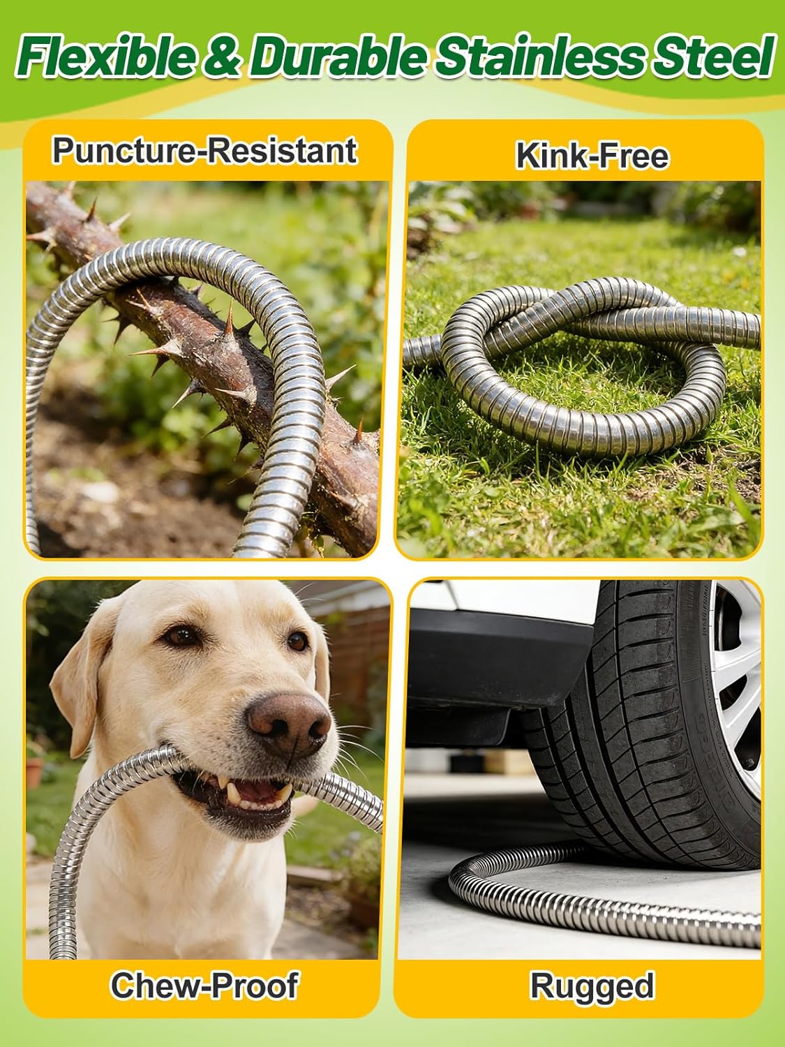 3ft Female to Female Short Garden Hose with Brass Fittings