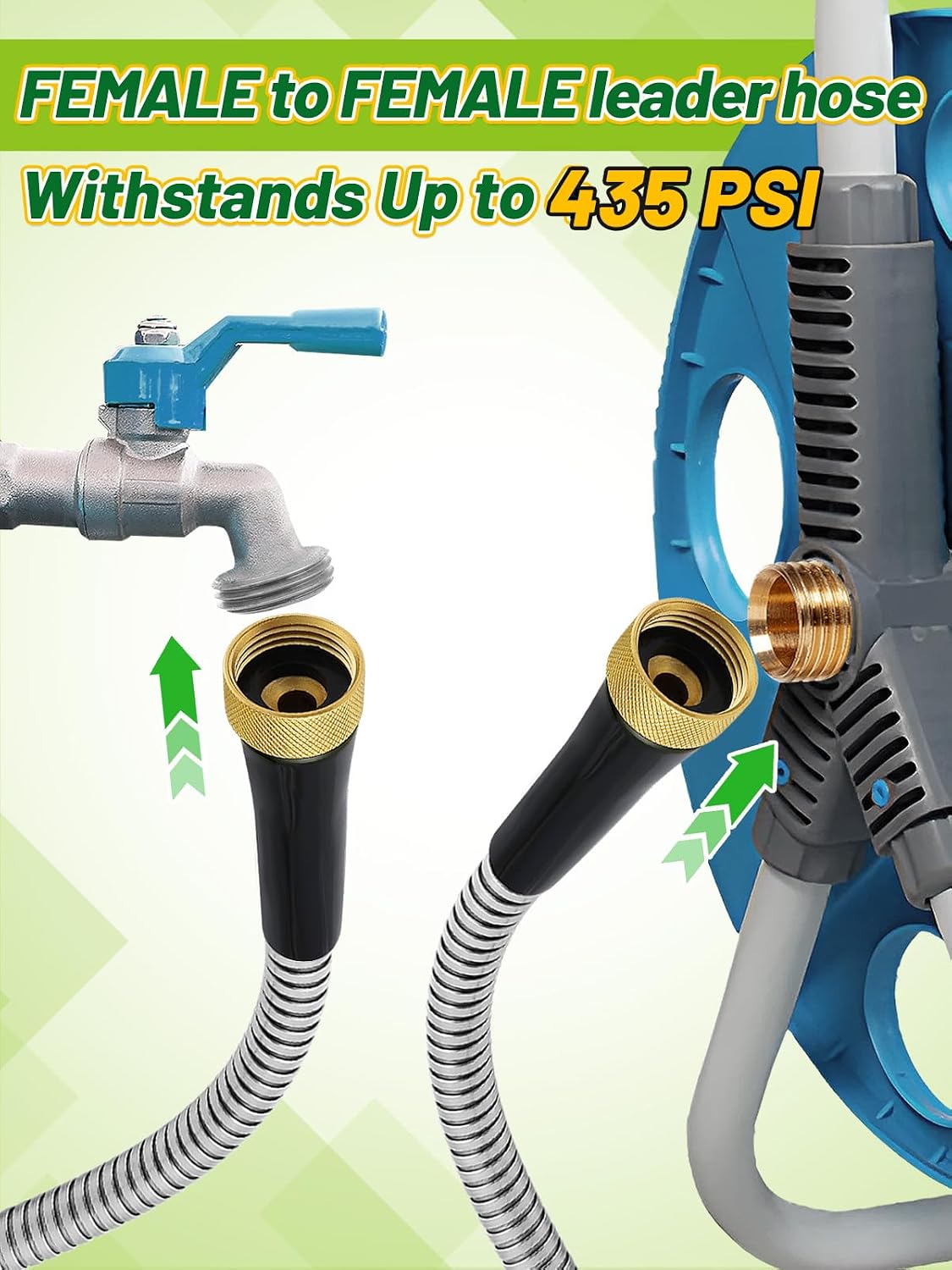 3ft Female to Female Short Garden Hose with Brass Fittings