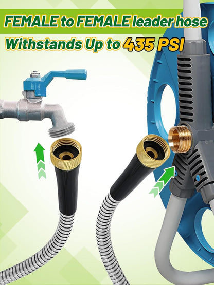 3ft Female to Female Short Garden Hose with Brass Fittings
