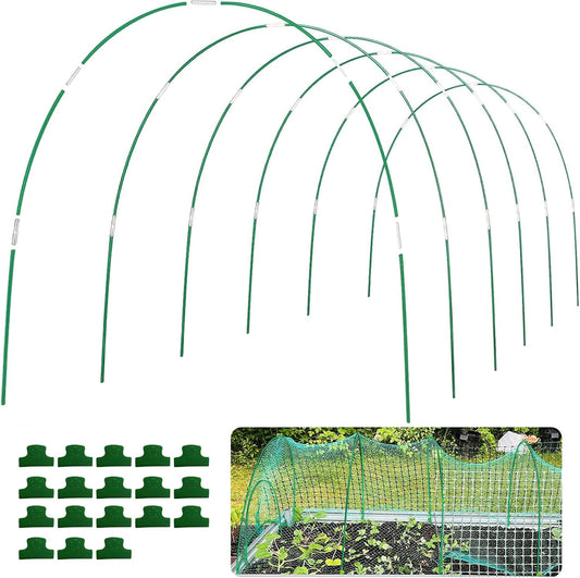 Garden Hoops for Raised Beds 36Pcs, 6 Sets of 8FT Long Greenhouse Hoops Grow Tunnel Rust-Free Fiberglass Support Hoops Frame for Garden Netting Fabric Shade Cloth Row Cover (36 PCS)