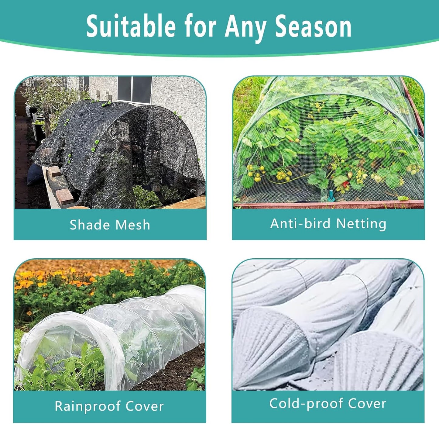 Garden Hoops for Raised Beds 36Pcs, 6 Sets of 8FT Long Greenhouse Hoops Grow Tunnel Rust-Free Fiberglass Support Hoops Frame for Garden Netting Fabric Shade Cloth Row Cover (36 PCS)