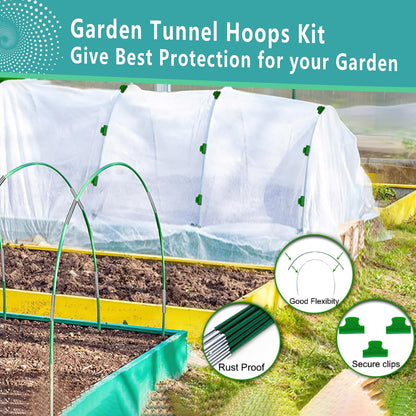 Garden Hoops for Raised Beds 36Pcs, 6 Sets of 8FT Long Greenhouse Hoops Grow Tunnel Rust-Free Fiberglass Support Hoops Frame for Garden Netting Fabric Shade Cloth Row Cover (36 PCS)