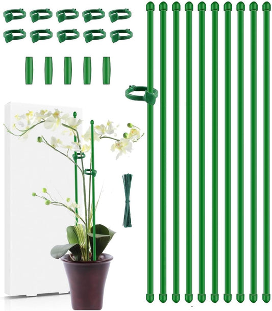 Plant Stakes,MAFONE 10Pcs 15Inch Adjustable Length Plant Support Stakes