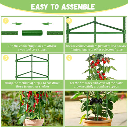 6 Pack Tomato Cage for Garden, Up to 48Inch Sturdy Tomato Trellis