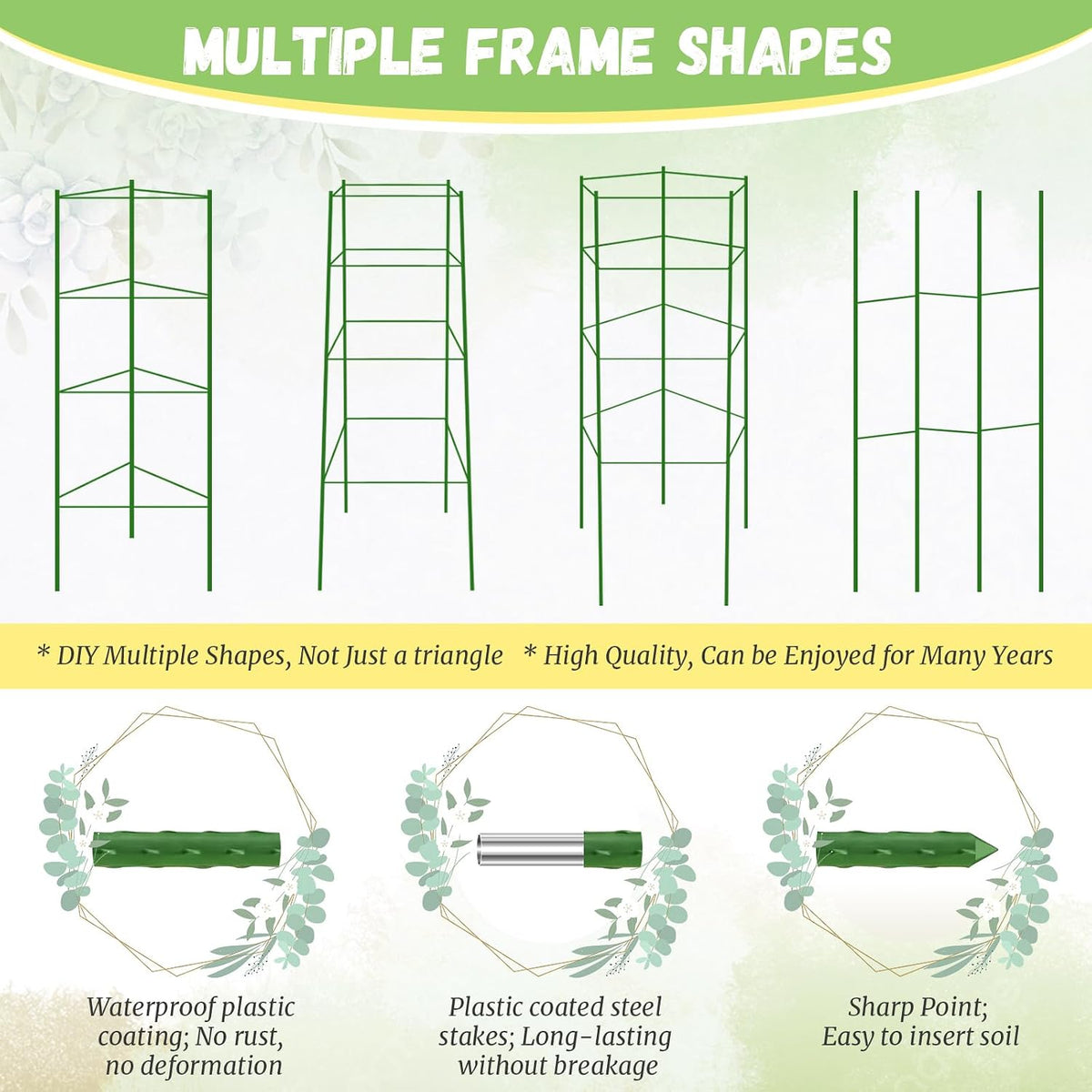 6 Pack Tomato Cage for Garden, Up to 48Inch Sturdy Tomato Trellis