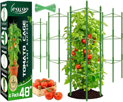 6 Pack Tomato Cage for Garden, Up to 48Inch Sturdy Tomato Trellis