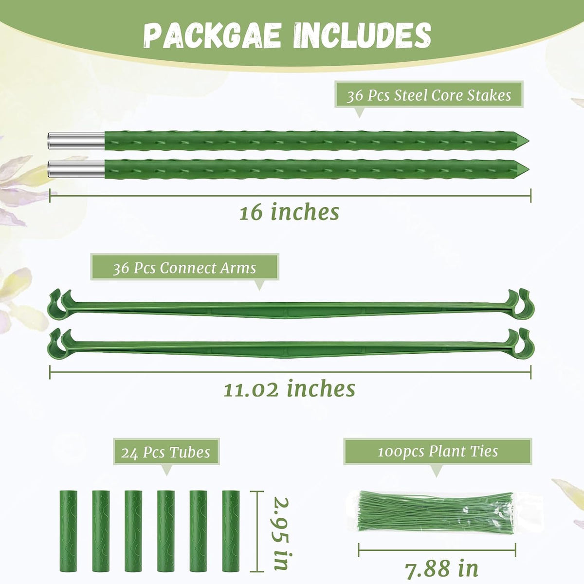 6 Pack Tomato Cage for Garden, Up to 48Inch Sturdy Tomato Trellis